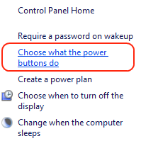 Windows 8 Power Options, Choices